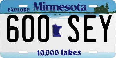 MN license plate 600SEY