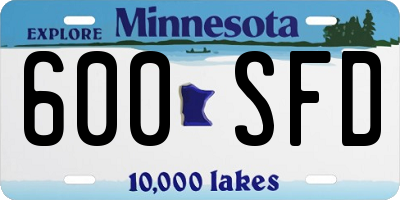 MN license plate 600SFD