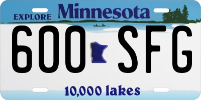 MN license plate 600SFG