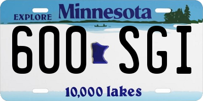 MN license plate 600SGI