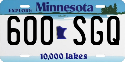 MN license plate 600SGQ