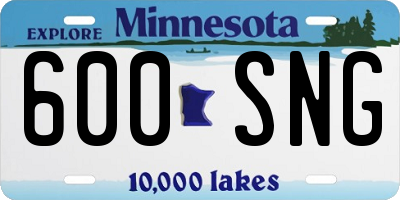 MN license plate 600SNG