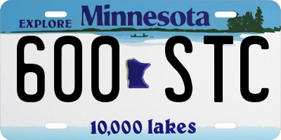 MN license plate 600STC