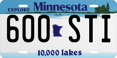 MN license plate 600STI