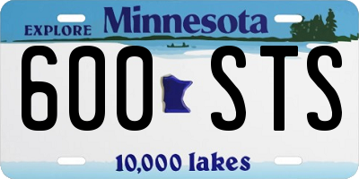 MN license plate 600STS