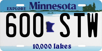 MN license plate 600STW