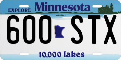 MN license plate 600STX