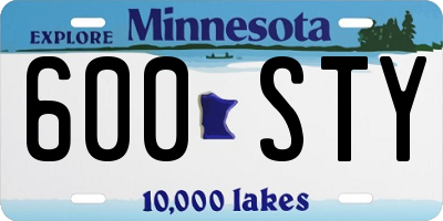 MN license plate 600STY