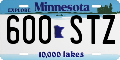 MN license plate 600STZ