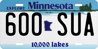 MN license plate 600SUA