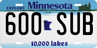 MN license plate 600SUB