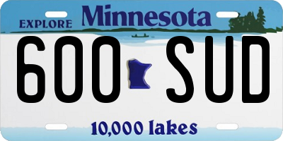 MN license plate 600SUD