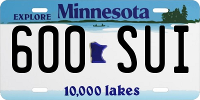 MN license plate 600SUI