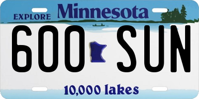 MN license plate 600SUN