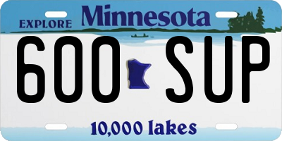 MN license plate 600SUP