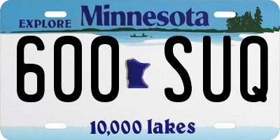 MN license plate 600SUQ