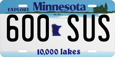 MN license plate 600SUS