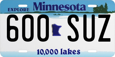MN license plate 600SUZ