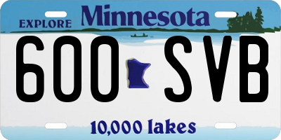 MN license plate 600SVB