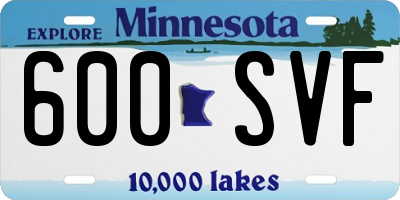 MN license plate 600SVF
