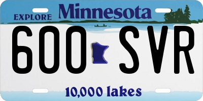 MN license plate 600SVR