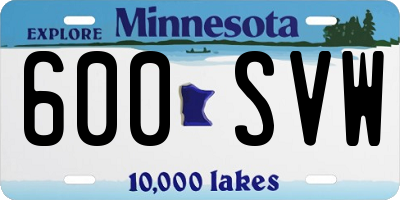 MN license plate 600SVW