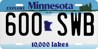 MN license plate 600SWB