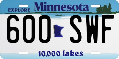 MN license plate 600SWF