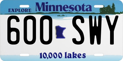 MN license plate 600SWY