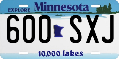 MN license plate 600SXJ