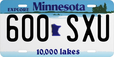 MN license plate 600SXU