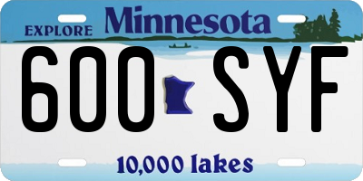 MN license plate 600SYF