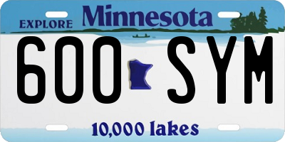 MN license plate 600SYM