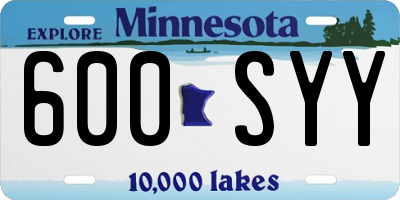 MN license plate 600SYY