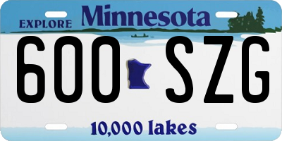 MN license plate 600SZG