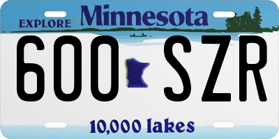 MN license plate 600SZR