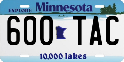 MN license plate 600TAC