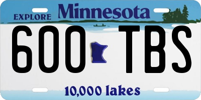 MN license plate 600TBS