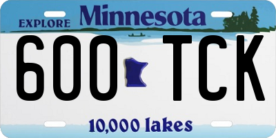 MN license plate 600TCK