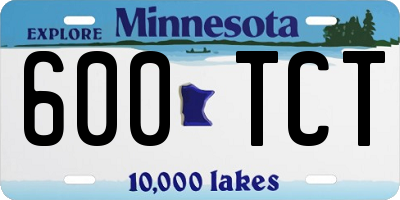MN license plate 600TCT