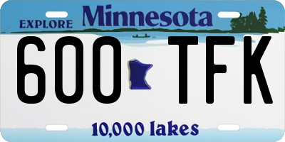MN license plate 600TFK