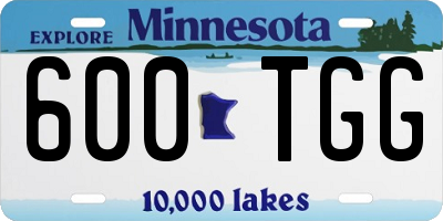 MN license plate 600TGG