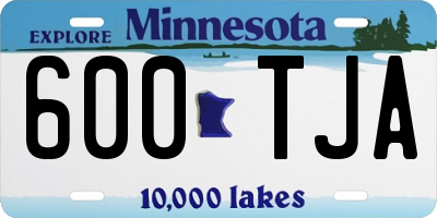 MN license plate 600TJA