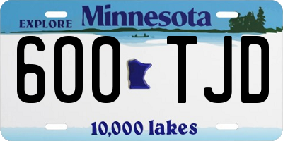 MN license plate 600TJD
