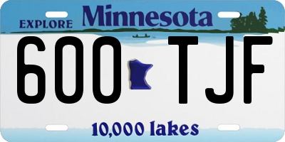 MN license plate 600TJF