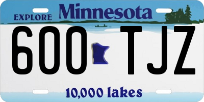 MN license plate 600TJZ