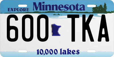 MN license plate 600TKA