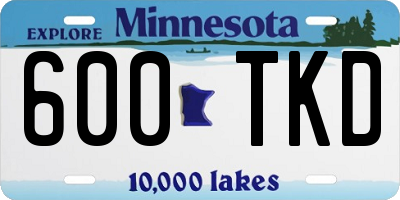 MN license plate 600TKD