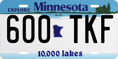 MN license plate 600TKF