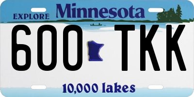 MN license plate 600TKK